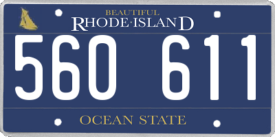 RI license plate 560611