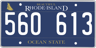 RI license plate 560613