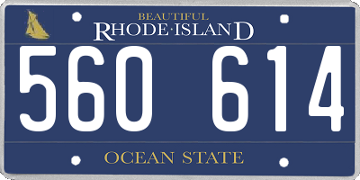 RI license plate 560614