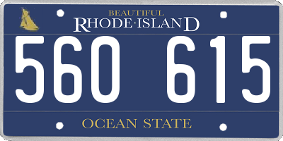 RI license plate 560615