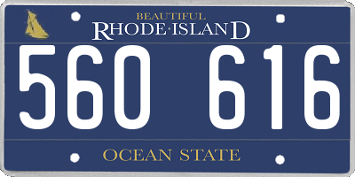 RI license plate 560616
