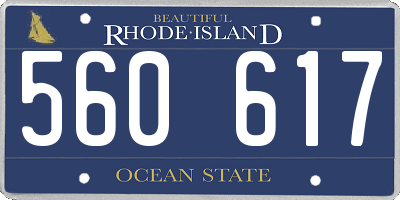 RI license plate 560617
