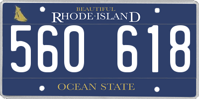 RI license plate 560618