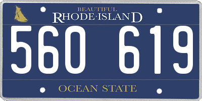 RI license plate 560619