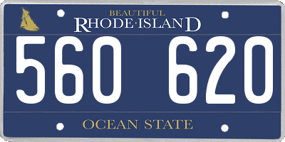 RI license plate 560620