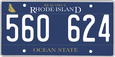 RI license plate 560624