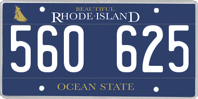 RI license plate 560625