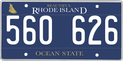 RI license plate 560626