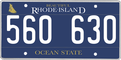 RI license plate 560630