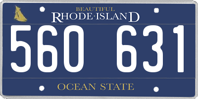 RI license plate 560631