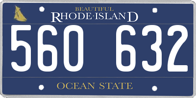 RI license plate 560632