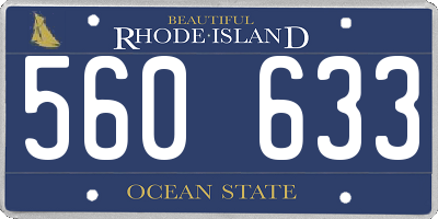 RI license plate 560633