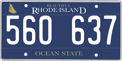 RI license plate 560637