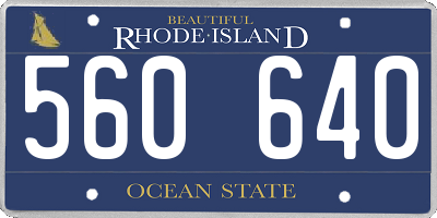 RI license plate 560640