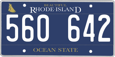 RI license plate 560642