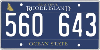 RI license plate 560643