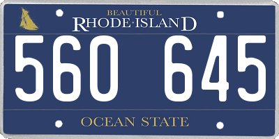 RI license plate 560645