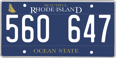 RI license plate 560647