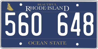RI license plate 560648