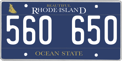 RI license plate 560650