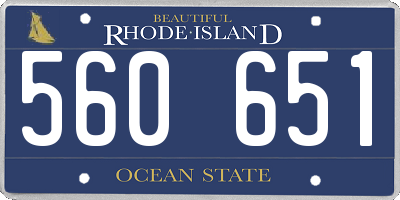 RI license plate 560651
