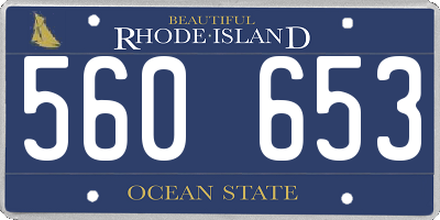 RI license plate 560653