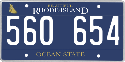 RI license plate 560654