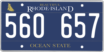 RI license plate 560657
