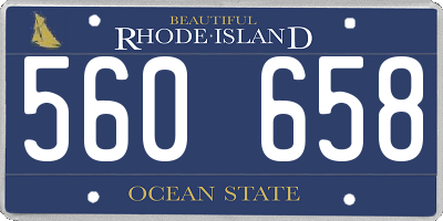 RI license plate 560658