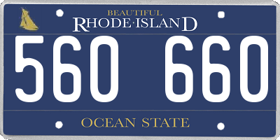 RI license plate 560660