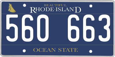 RI license plate 560663
