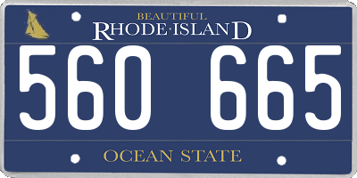 RI license plate 560665