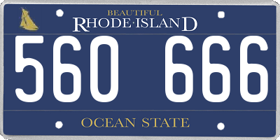 RI license plate 560666