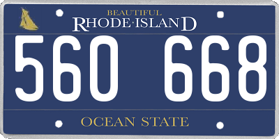 RI license plate 560668