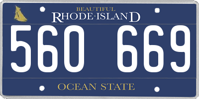 RI license plate 560669