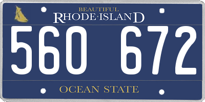 RI license plate 560672