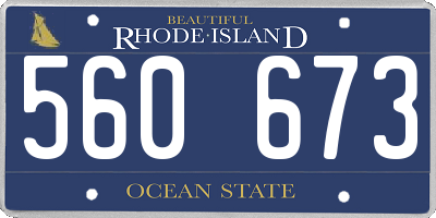 RI license plate 560673