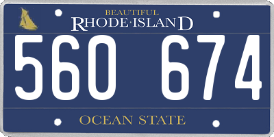 RI license plate 560674