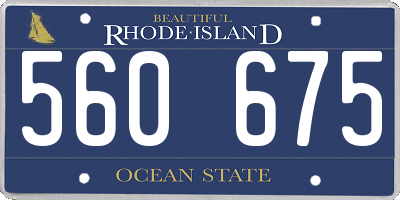 RI license plate 560675