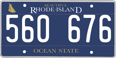 RI license plate 560676
