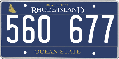RI license plate 560677