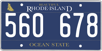 RI license plate 560678