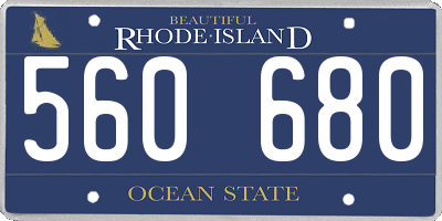 RI license plate 560680