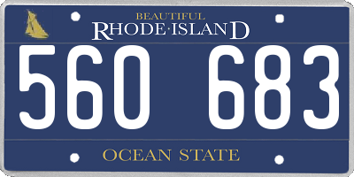 RI license plate 560683