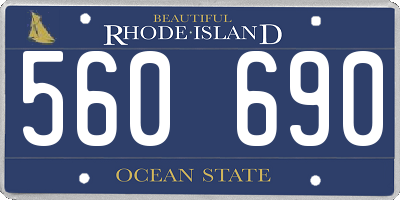 RI license plate 560690