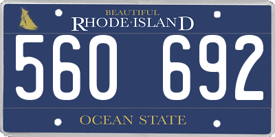 RI license plate 560692