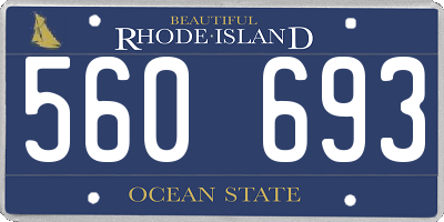 RI license plate 560693
