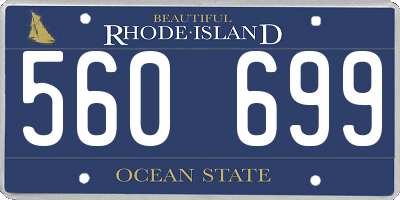 RI license plate 560699