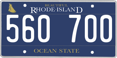 RI license plate 560700