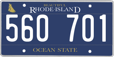 RI license plate 560701